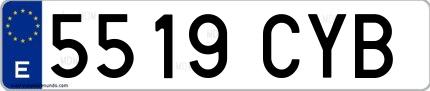 Ejemplo de matrícula española 5519 CYB