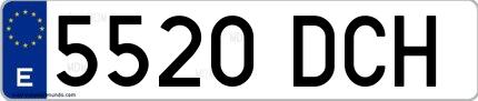 Ejemplo de matrícula española 5520 DCH