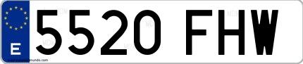 Ejemplo de matrícula española 5520 FHW