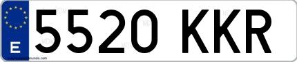 Ejemplo de matrícula española 5520 KKR