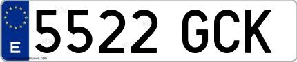 Ejemplo de matrícula española 5522 GCK