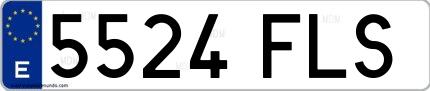 Ejemplo de matrícula española 5524 FLS