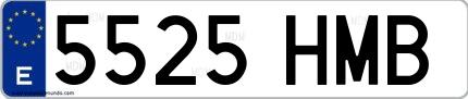 Ejemplo de matrícula española 5525 HMB