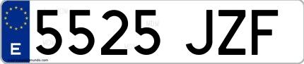 Ejemplo de matrícula española 5525 JZF