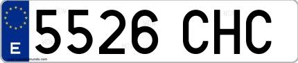 Ejemplo de matrícula española 5526 CHC