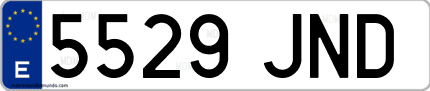 Ejemplo de matrícula de coche ordinaria 5529 JND