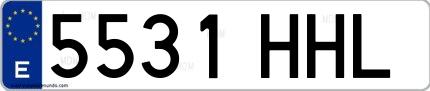 Ejemplo de matrícula española 5531 HHL