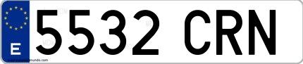 Ejemplo de matrícula española 5532 CRN
