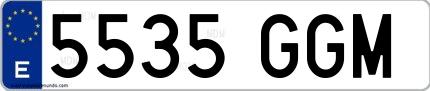 Ejemplo de matrícula española 5535 GGM