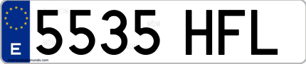 Ejemplo de matrícula de coche ordinaria 5535 HFL