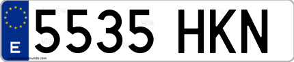 Ejemplo de matrícula de coche ordinaria 5535 HKN