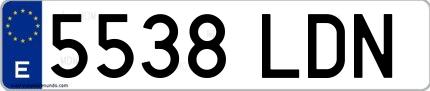 Ejemplo de matrícula española 5538 LDN