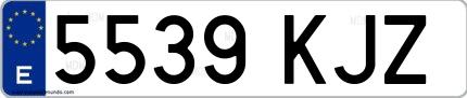 Ejemplo de matrícula española 5539 KJZ