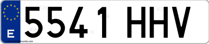 Ejemplo de matrícula de coche ordinaria 5541 HHV
