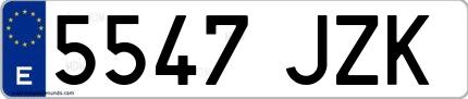 Ejemplo de matrícula española 5547 JZK