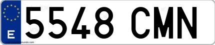 Ejemplo de matrícula española 5548 CMN