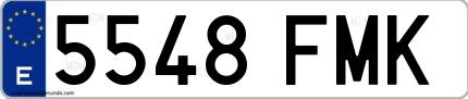 Ejemplo de matrícula española 5548 FMK