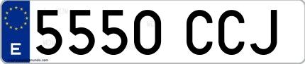 Ejemplo de matrícula española 5550 CCJ