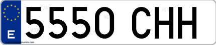 Ejemplo de matrícula de coche ordinaria 5550 CHH