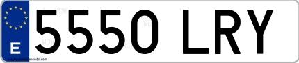 Ejemplo de matrícula española 5550 LRY