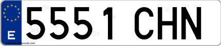 Ejemplo de matrícula de coche ordinaria 5551 CHN