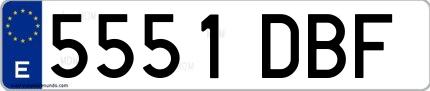 Ejemplo de matrícula española 5551 DBF