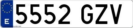 Ejemplo de matrícula española 5552 GZV