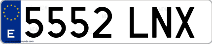 Ejemplo de matrícula de coche ordinaria 5552 LNX