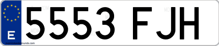 Ejemplo de matrícula de coche ordinaria 5553 FJH