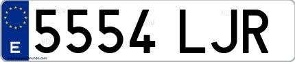 Ejemplo de matrícula española 5554 LJR