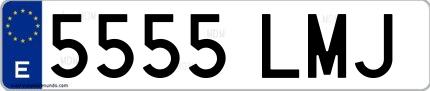Ejemplo de matrícula española 5555 LMJ