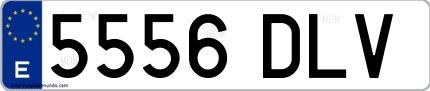 Ejemplo de matrícula española 5556 DLV