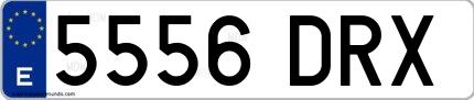 Ejemplo de matrícula española 5556 DRX