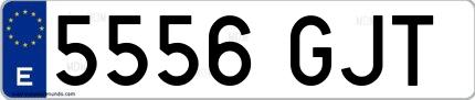 Ejemplo de matrícula española 5556 GJT