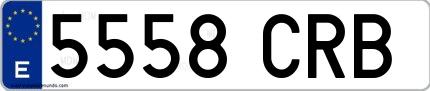 Ejemplo de matrícula española 5558 CRB
