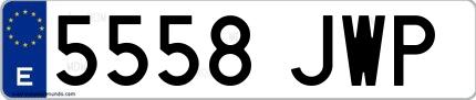 Ejemplo de matrícula española 5558 JWP