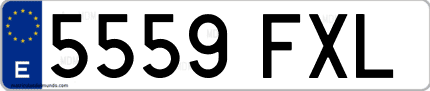 Ejemplo de matrícula de coche ordinaria 5559 FXL