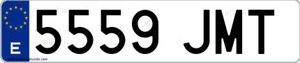 Ejemplo de matrícula española 5559 JMT