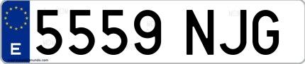 Ejemplo de matrícula española 5559 NJG