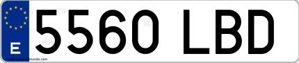 Ejemplo de matrícula española 5560 LBD