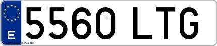 Ejemplo de matrícula española 5560 LTG