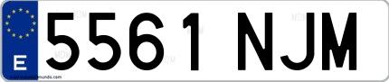 Ejemplo de matrícula española 5561 NJM