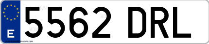 Ejemplo de matrícula de coche ordinaria 5562 DRL