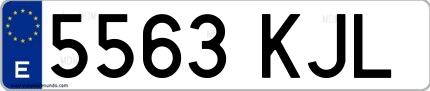 Ejemplo de matrícula española 5563 KJL