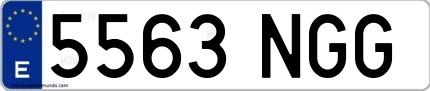 Ejemplo de matrícula española 5563 NGG