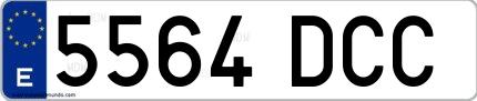 Ejemplo de matrícula española 5564 DCC