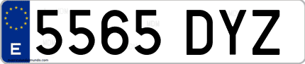 Ejemplo de matrícula de coche ordinaria 5565 DYZ