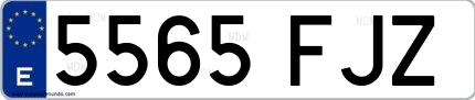Ejemplo de matrícula española 5565 FJZ