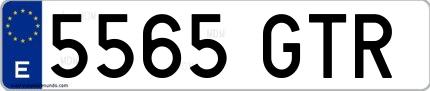 Ejemplo de matrícula española 5565 GTR