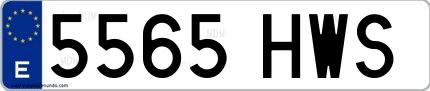 Ejemplo de matrícula española 5565 HWS